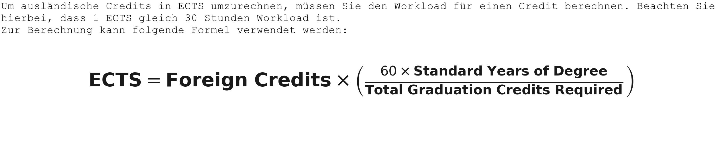 ECTS Conversion