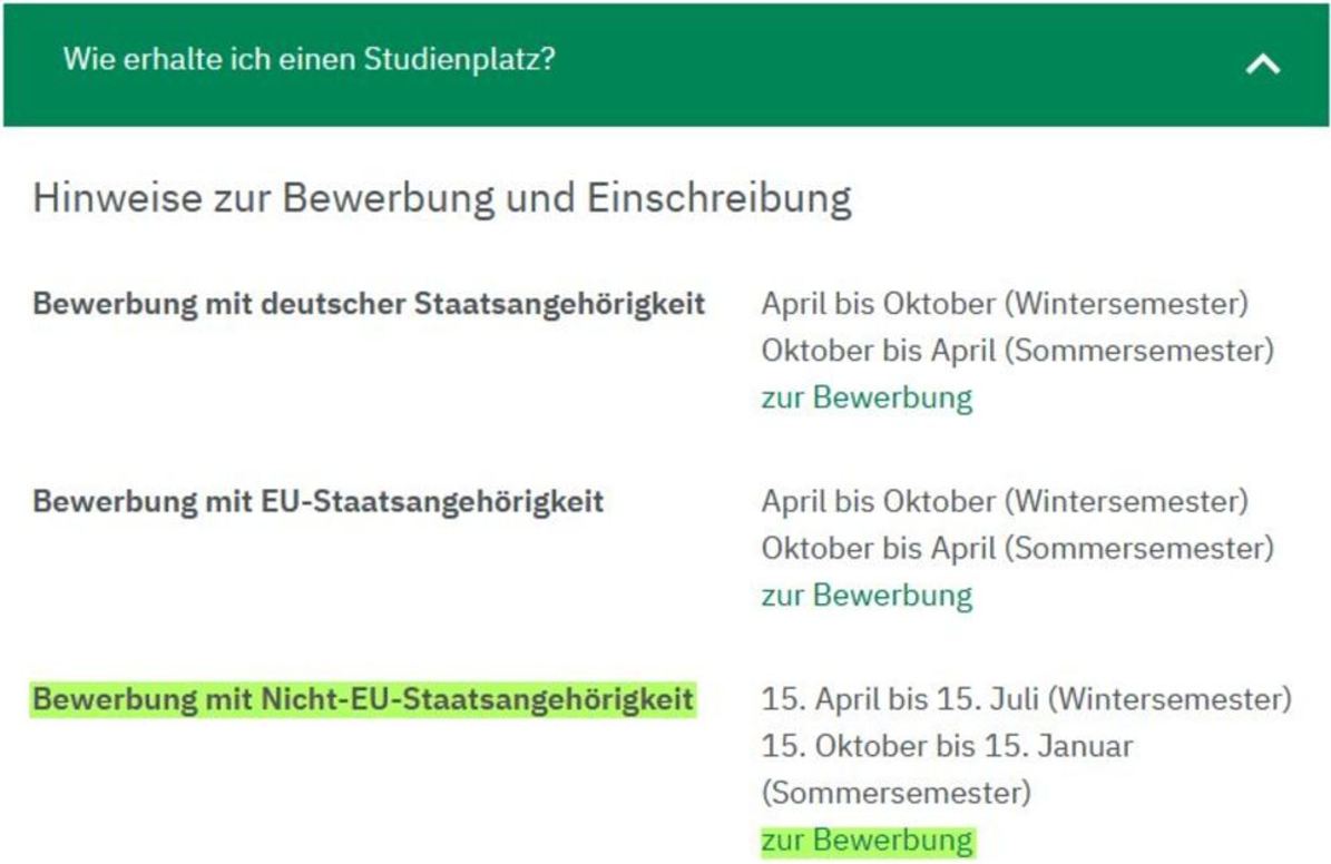 Wie erhalte ich einen Studienplatz?